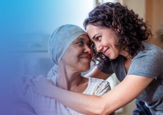 Hug with Cancer patient and her daughter